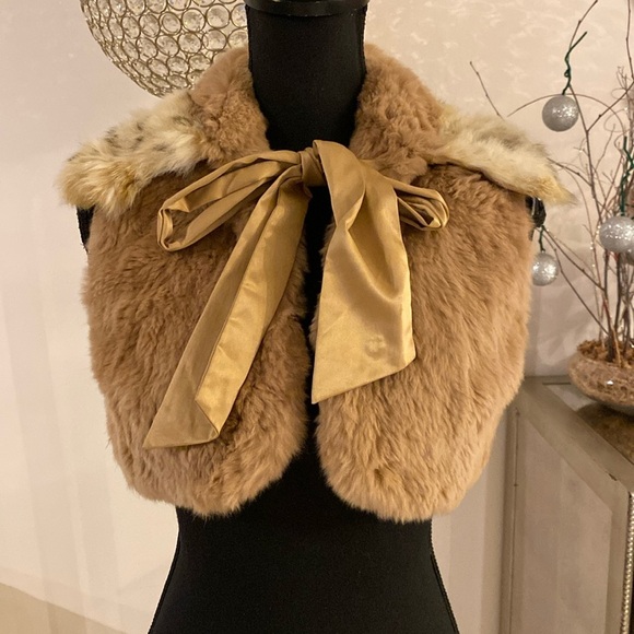 Rabbit fur cropped vest size XS - Picture 1 of 4